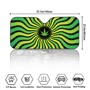 Psychedelic Cannabis Leaf Print Car Windshield Sun Shade