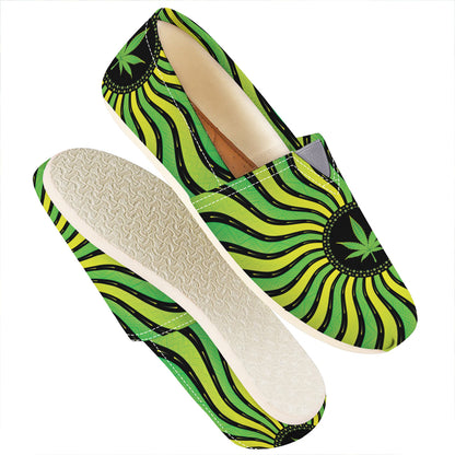 Psychedelic Cannabis Leaf Print Casual Shoes