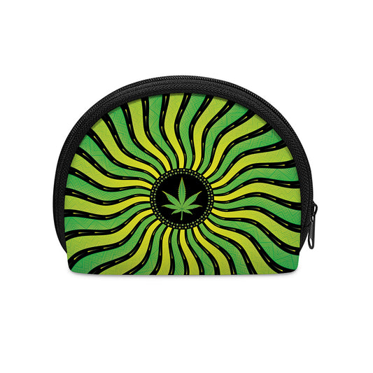 Psychedelic Cannabis Leaf Print Coin Purse