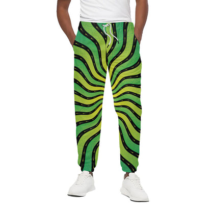Psychedelic Cannabis Leaf Print Cotton Pants