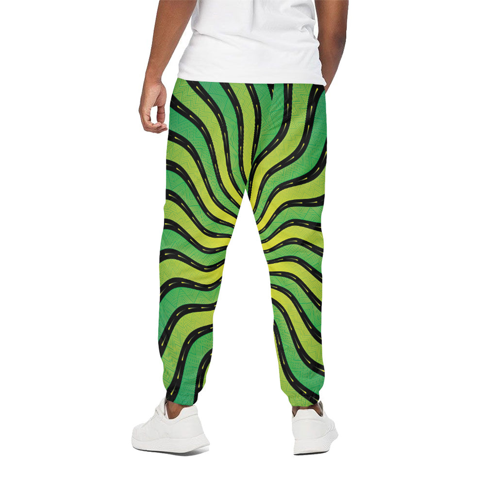 Psychedelic Cannabis Leaf Print Cotton Pants