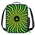 Psychedelic Cannabis Leaf Print Crossbody Lunch Bag