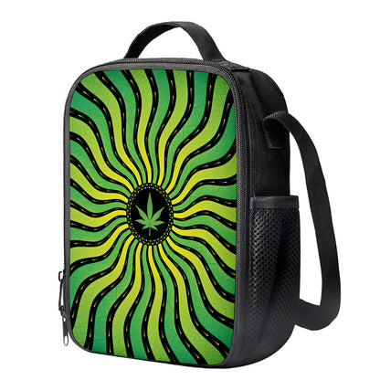 Psychedelic Cannabis Leaf Print Crossbody Lunch Bag