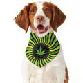 Psychedelic Cannabis Leaf Print Dog Bandana