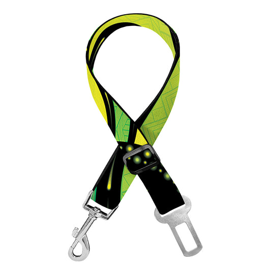 Psychedelic Cannabis Leaf Print Dog Seat Belt