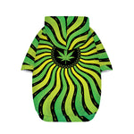 Psychedelic Cannabis Leaf Print Dog Zip Up Hoodie