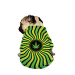 Psychedelic Cannabis Leaf Print Dog Zip Up Jacket