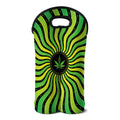Psychedelic Cannabis Leaf Print Double Neoprene Wine Tote