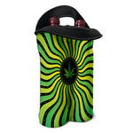 Psychedelic Cannabis Leaf Print Double Neoprene Wine Tote