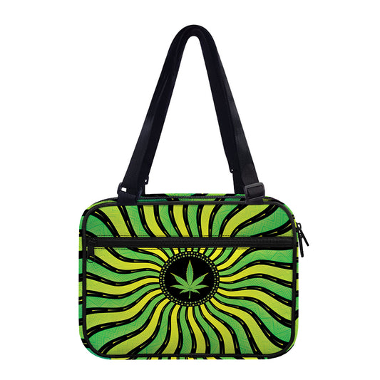 Psychedelic Cannabis Leaf Print Double Strap Bible Bag
