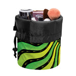 Psychedelic Cannabis Leaf Print Drawstring Makeup Bag