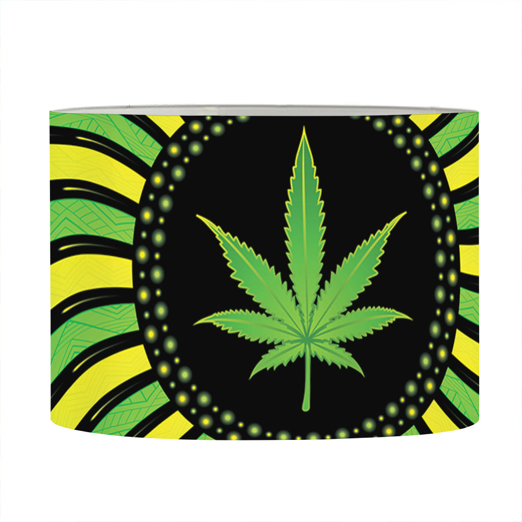 Psychedelic Cannabis Leaf Print Drum Lamp Shade