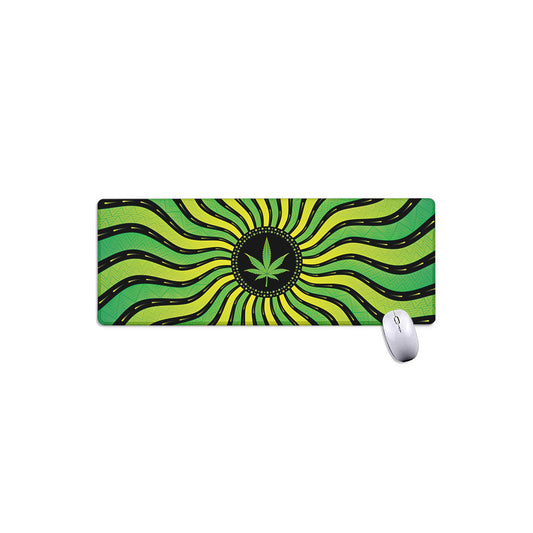 Psychedelic Cannabis Leaf Print Extended Mouse Pad