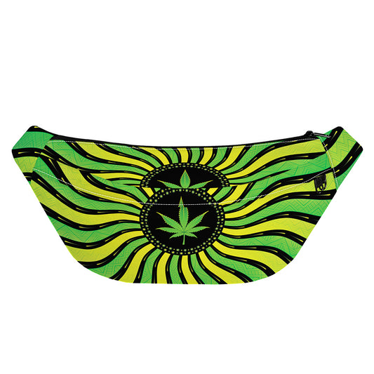 Psychedelic Cannabis Leaf Print Fanny Pack