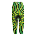 Psychedelic Cannabis Leaf Print Fleece Lined Knit Pants