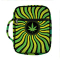 Psychedelic Cannabis Leaf Print Front Pocket Bible Bag
