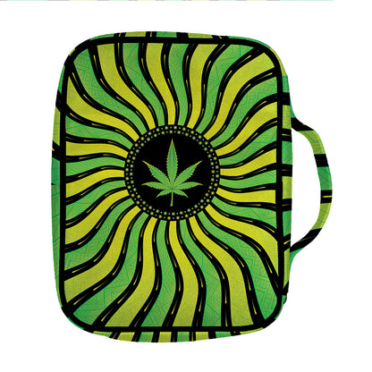 Psychedelic Cannabis Leaf Print Front Pocket Bible Bag