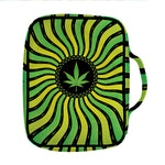 Psychedelic Cannabis Leaf Print Front Pocket Bible Bag