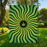 Psychedelic Cannabis Leaf Print Garden Flag