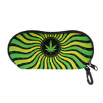 Psychedelic Cannabis Leaf Print Glasses Case