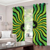 Psychedelic Cannabis Leaf Print Grommet Curtains