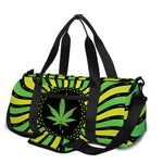 Psychedelic Cannabis Leaf Print Gym Bag