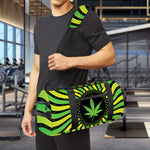Psychedelic Cannabis Leaf Print Gym Bag