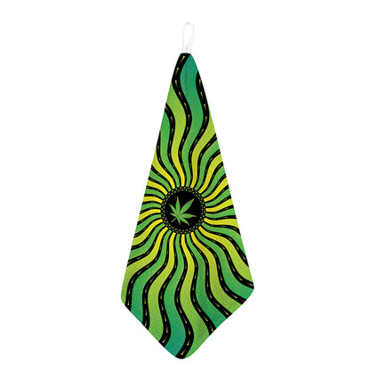 Psychedelic Cannabis Leaf Print Hand Towel