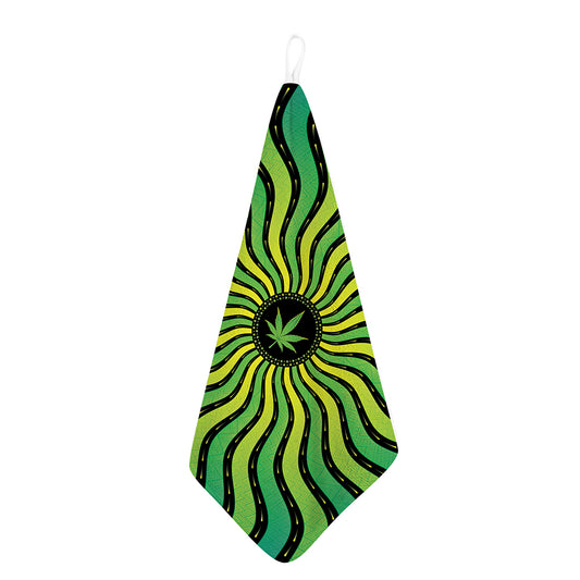 Psychedelic Cannabis Leaf Print Hand Towel