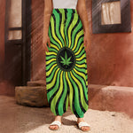 Psychedelic Cannabis Leaf Print Harem Pants