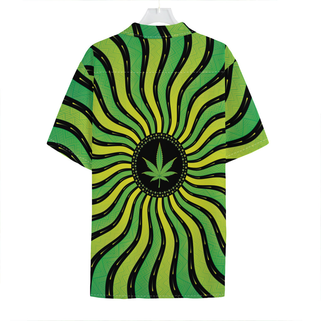 Psychedelic Cannabis Leaf Print Hawaiian Shirt