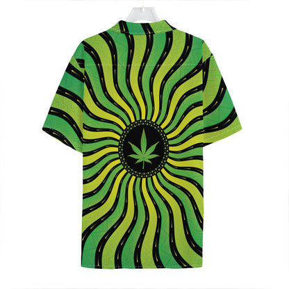 Psychedelic Cannabis Leaf Print Hawaiian Shirt