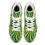 Psychedelic Cannabis Leaf Print High Top Leather Sneakers