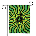 Psychedelic Cannabis Leaf Print House Flag