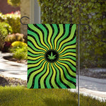 Psychedelic Cannabis Leaf Print House Flag