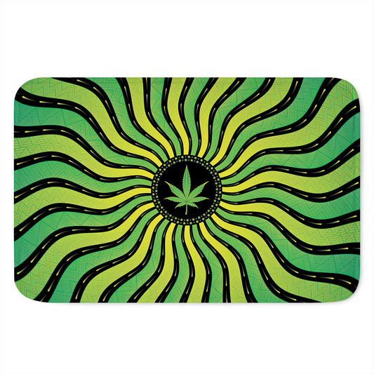 Psychedelic Cannabis Leaf Print Indoor Door Mat