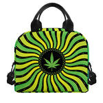 Psychedelic Cannabis Leaf Print Insulated Lunch Bag