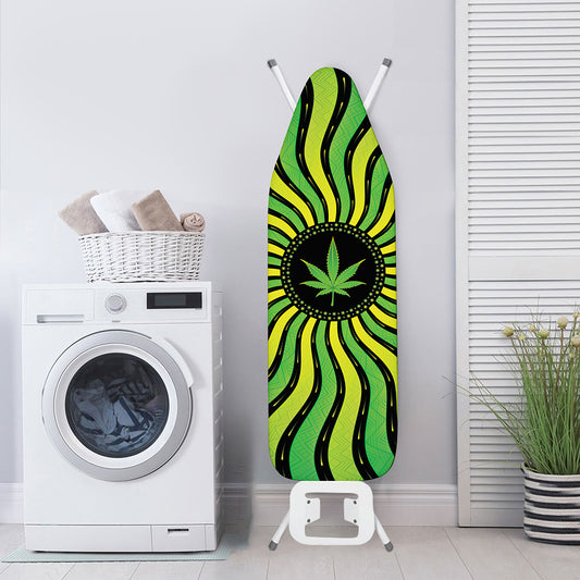 Psychedelic Cannabis Leaf Print Ironing Board Cover