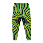 Psychedelic Cannabis Leaf Print Jogger Pants