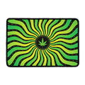 Psychedelic Cannabis Leaf Print Kitchen Mat