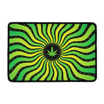 Psychedelic Cannabis Leaf Print Kitchen Mat