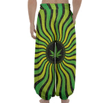 Psychedelic Cannabis Leaf Print Lantern Pants