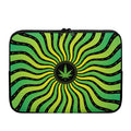Psychedelic Cannabis Leaf Print Laptop Sleeve