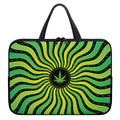Psychedelic Cannabis Leaf Print Laptop Sleeve With Handle
