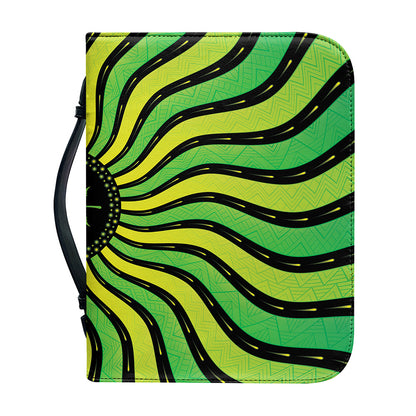 Psychedelic Cannabis Leaf Print Leather Bible Cover