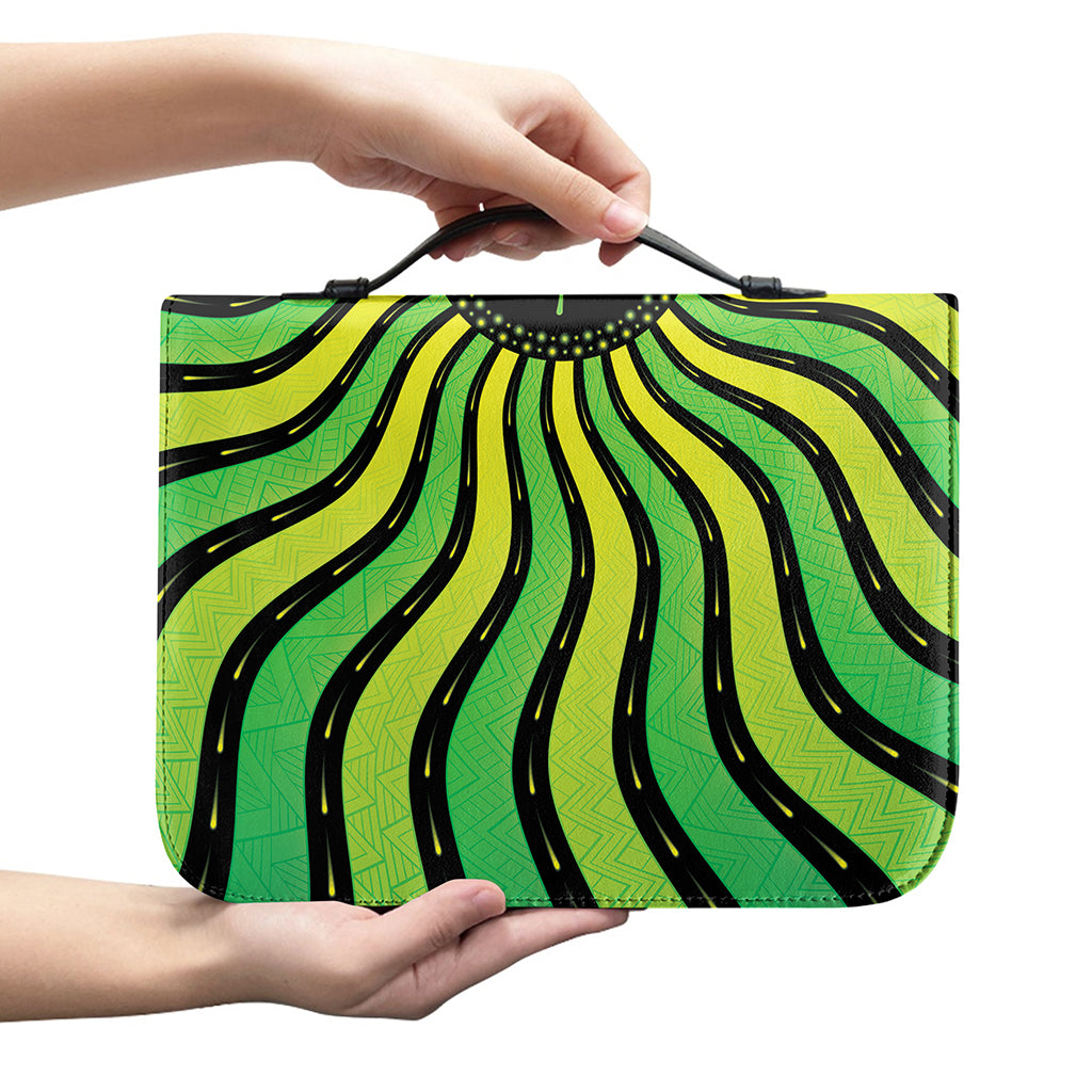 Psychedelic Cannabis Leaf Print Leather Bible Cover