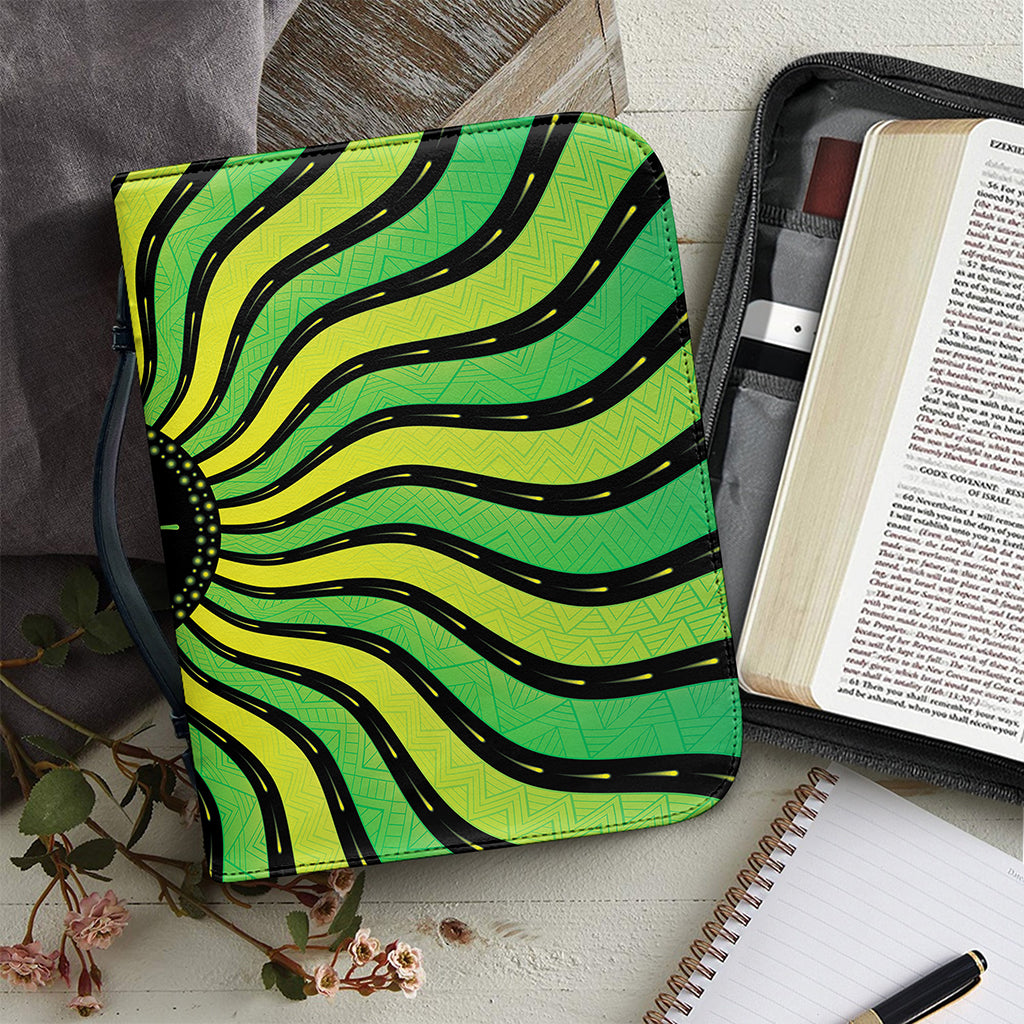 Psychedelic Cannabis Leaf Print Leather Bible Cover