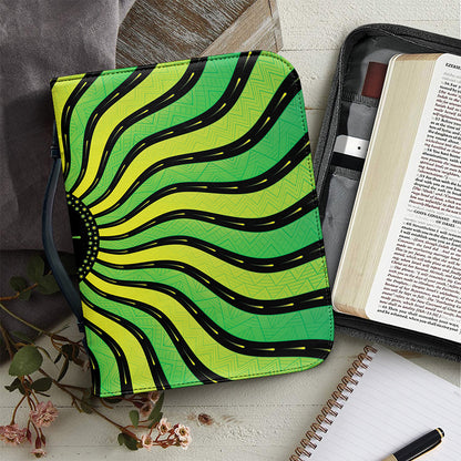 Psychedelic Cannabis Leaf Print Leather Bible Cover