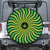 Psychedelic Cannabis Leaf Print Leather Spare Tire Cover