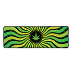Psychedelic Cannabis Leaf Print Long Kitchen Mat